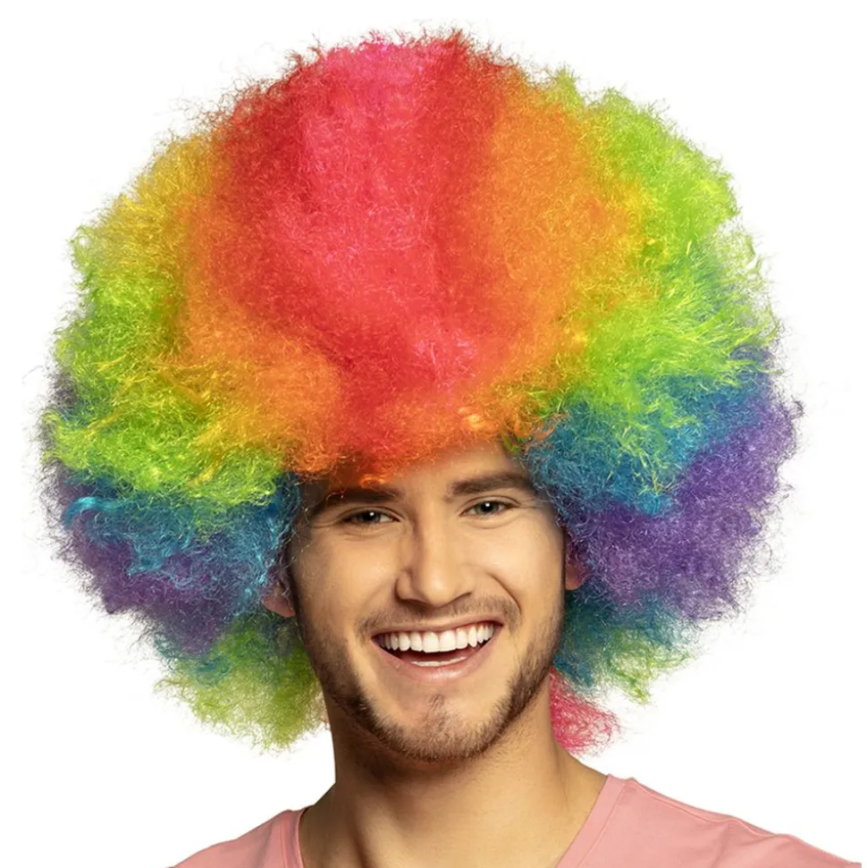 Afroparykk Deluxe Regnbuefarget