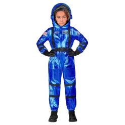 Astronaut Blå Metallic Barn Kostyme