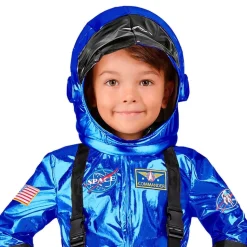 Astronaut Blå Metallic Barn Kostyme