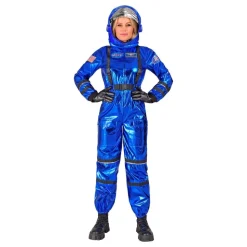 Astronaut Blå Metallic Dame Kostyme