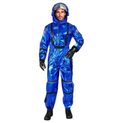 Astronaut Blå Metallic Herre Kostyme