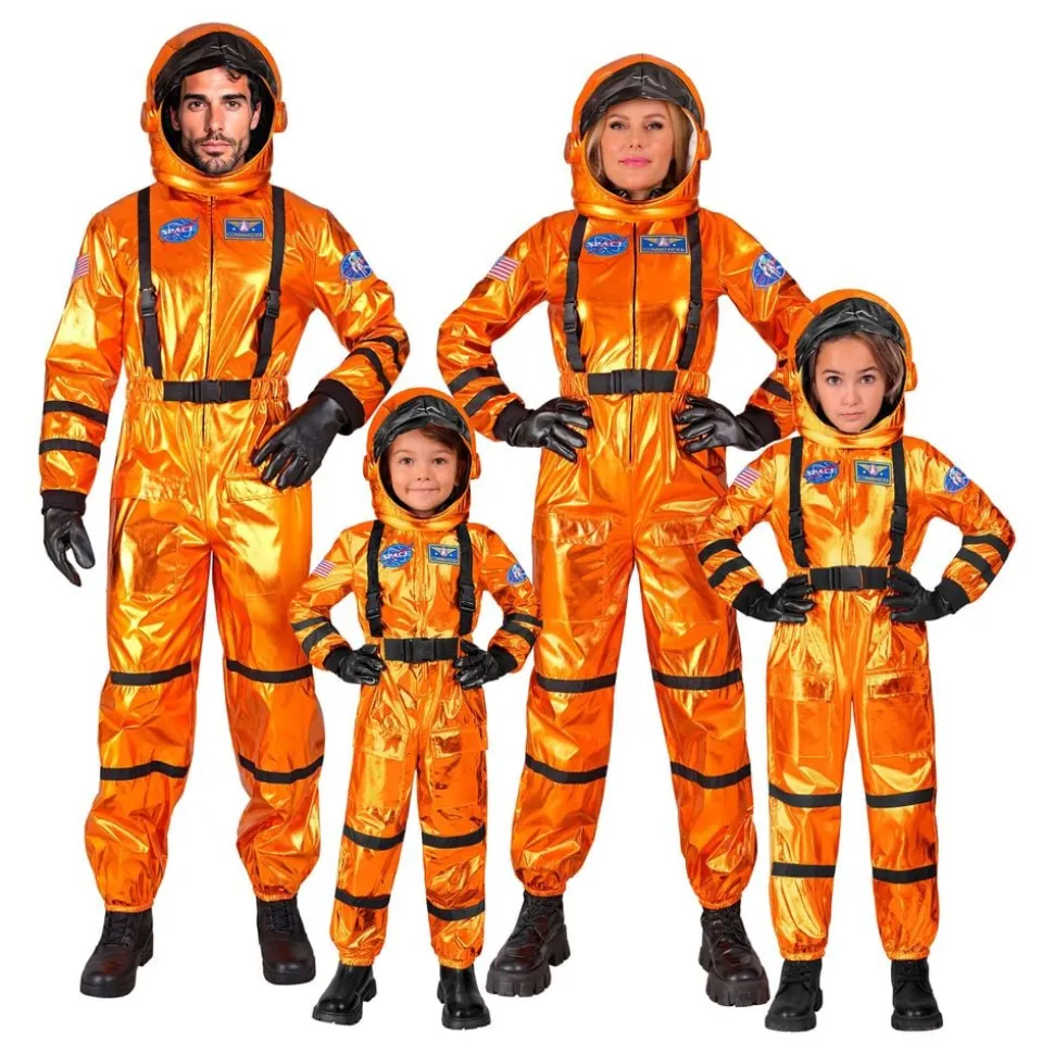 Astronaut Orange Metallic Dame Kostyme