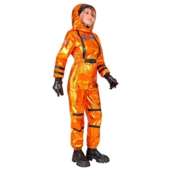 Astronaut Orange Metallic Dame Kostyme