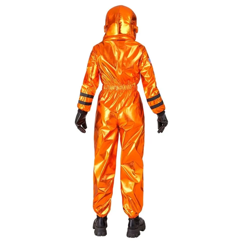 Astronaut Orange Metallic Dame Kostyme