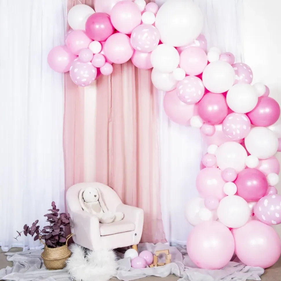 Ballongbue rosa/hvit