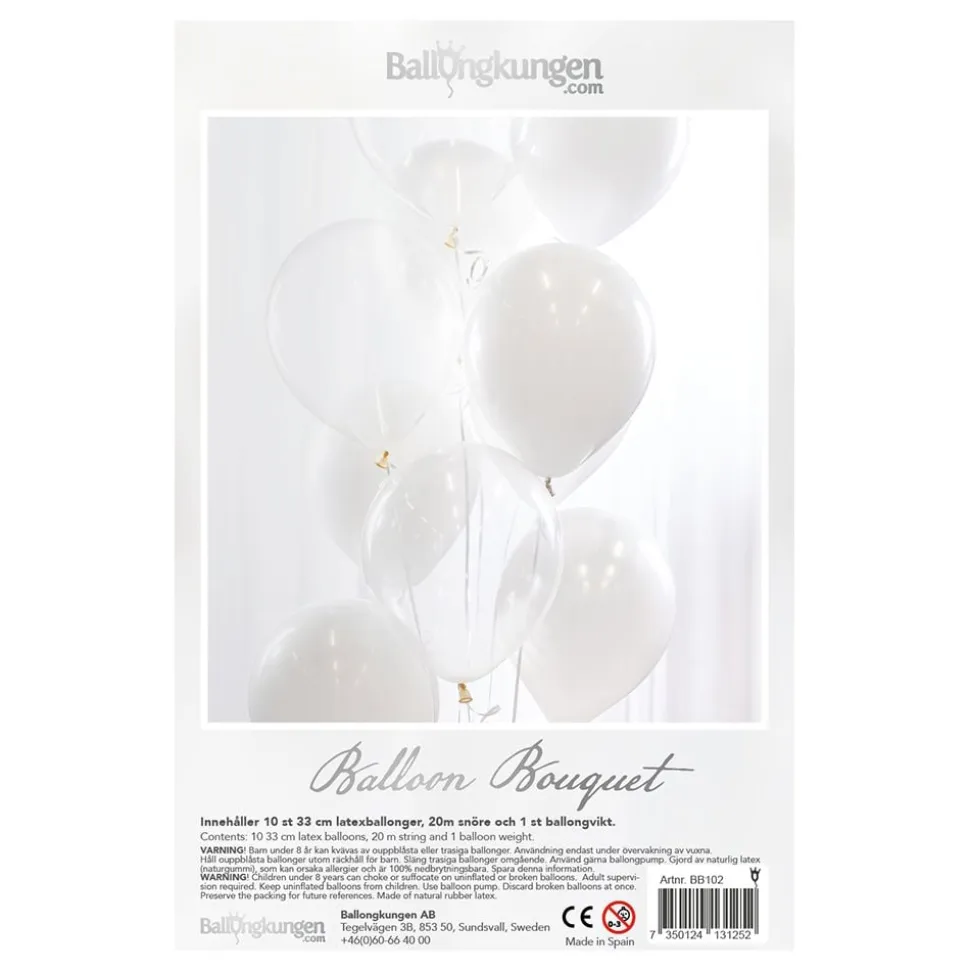 Ballongbukett Hvit