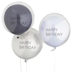 Ballonger Doble Happy Birthday Blå