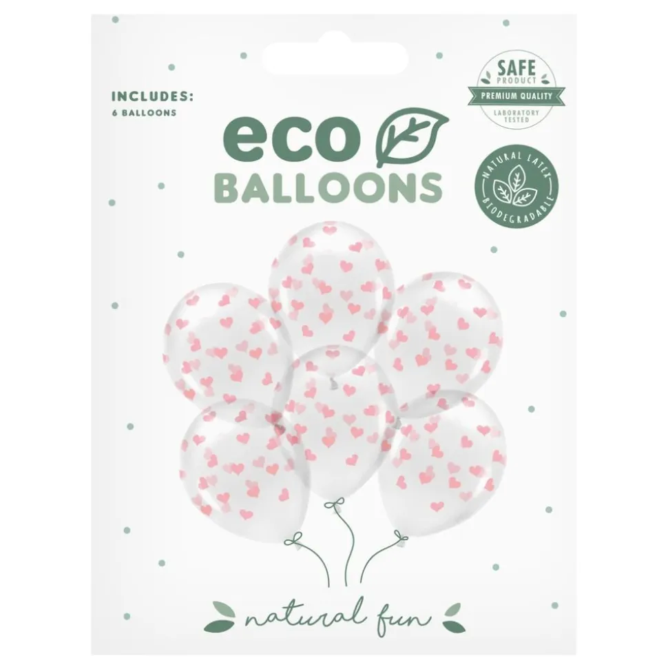 Ballonger Transparente med Lyserosa Hjerter