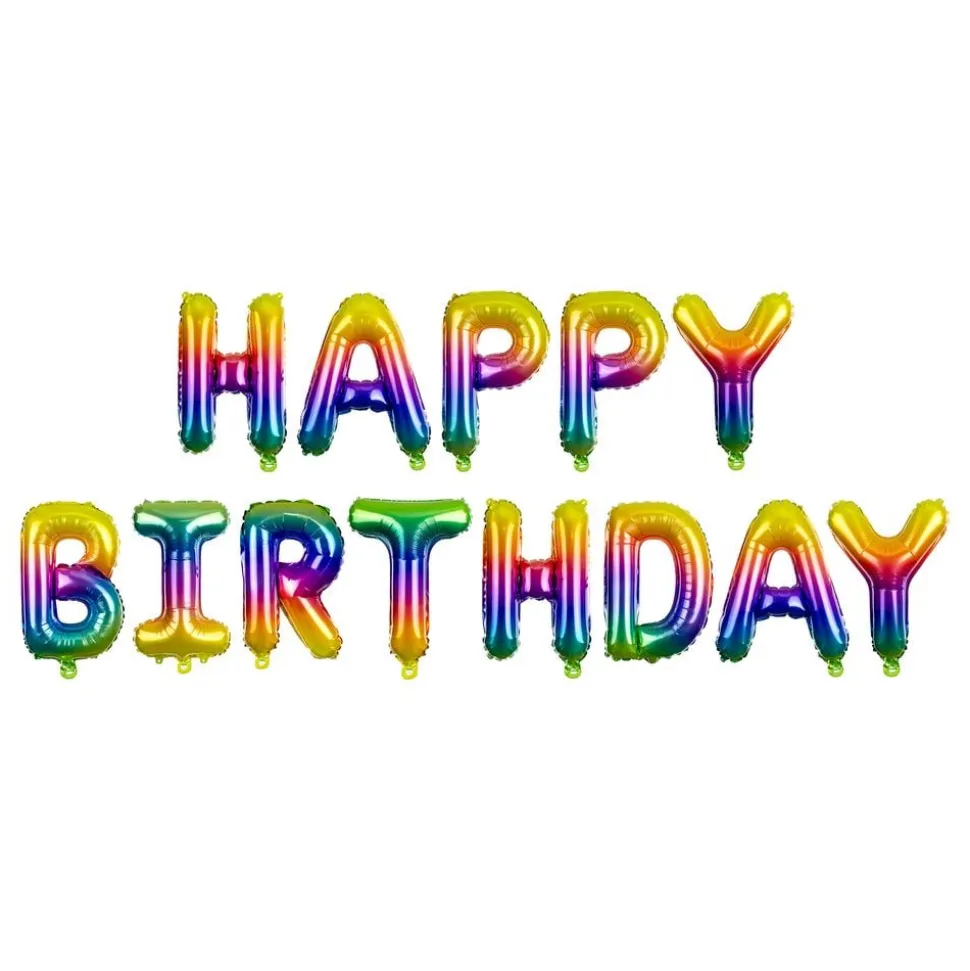 Ballonggirlander Happy Birthday Rainbow