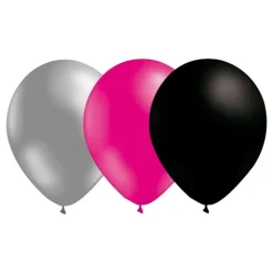 Ballongkombinasjon Sølv/Magenta/Svart
