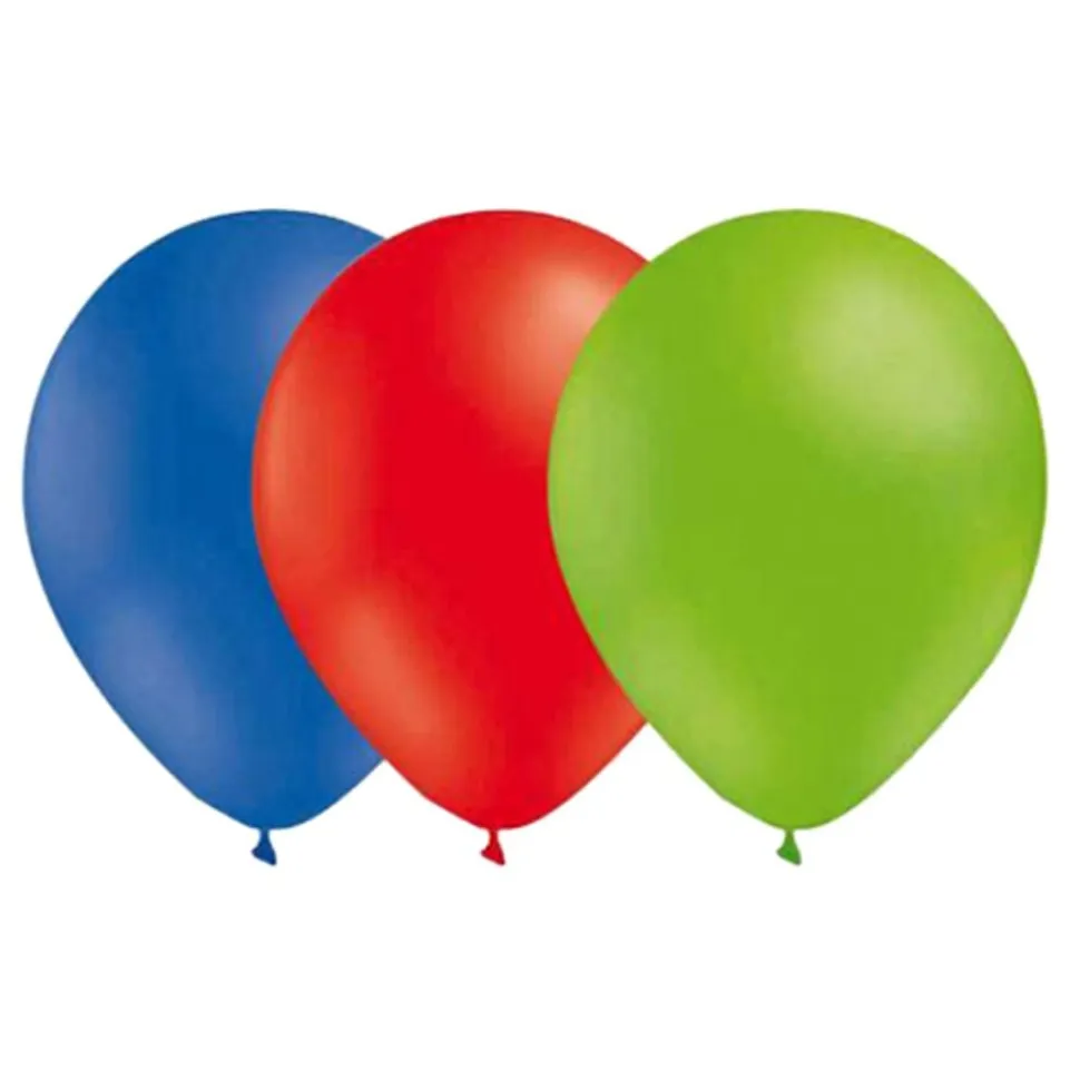 Ballongkombo Rød/Limegrønn/Blå