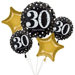 Ballongsett Svart/Gull 30 år