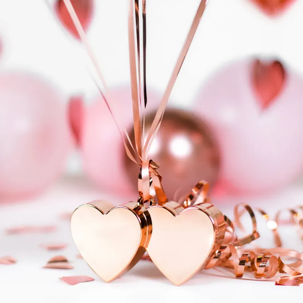 Ballongvekt Doble Hjerter Roségull