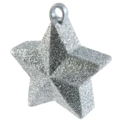 Ballongvekt Stjerne Sølv Glitter