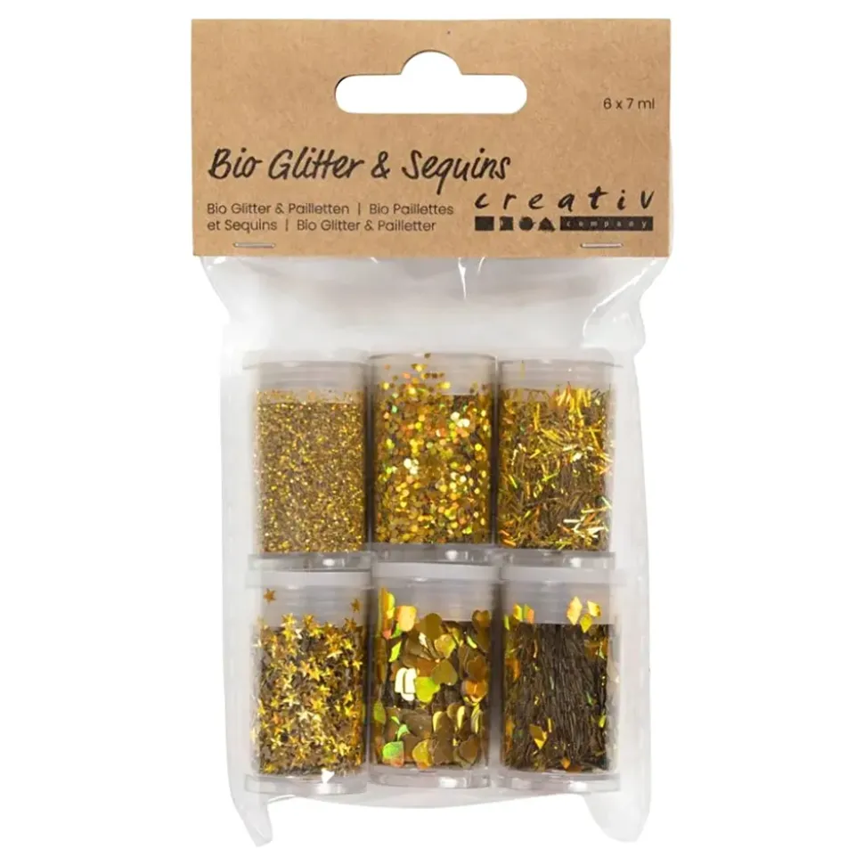 Bio-Glitter Blandede Gull Sett