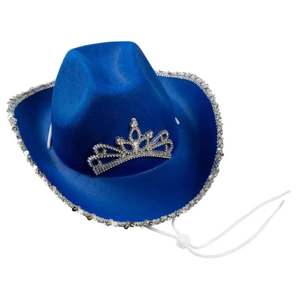 Blå Cowboyhatt med Tiara
