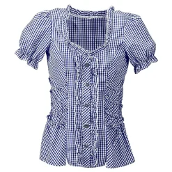 Bluse Blå-/hvitrutete Dame