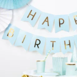 Blå Vimpelgirlander Happy Birthday