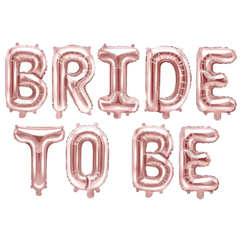 Bokstavballonger Bride To Be rosegull
