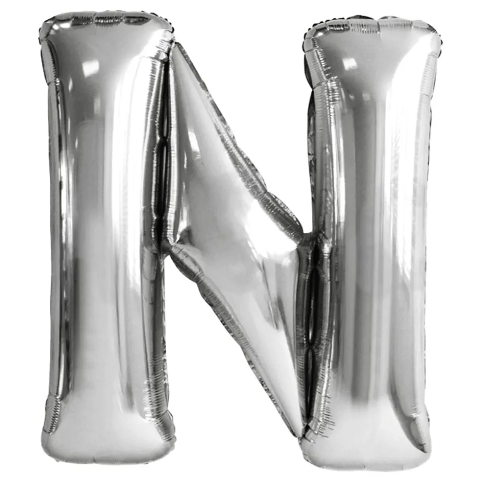 Bokstavballong Sølv Metallic