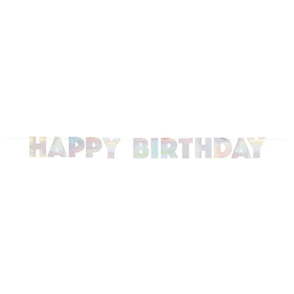 Bokstavgirlander Happy Birthday Fargeskimrende