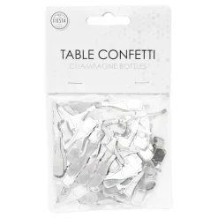 Bordkonfetti Champagneflasker Sølv Metallic
