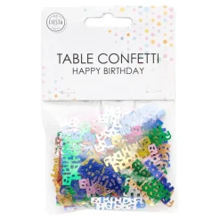 Bordkonfetti Happy Birthday Fargemiks Metallic