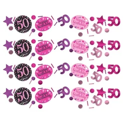 Bordkonfetti 50 Svart/Rosa Glitter