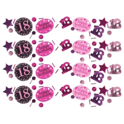 Bordkonfetti 18 Svart/Rosa Glitter