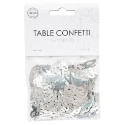 Bordkonfetti Tallet 25 Sølv Metallic