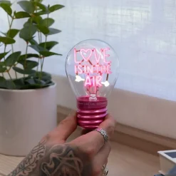 Bordlampe i lyspæreform Love is in the air