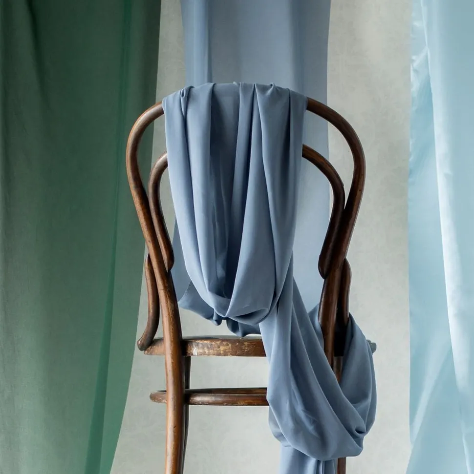 Bordløper Chiffon Dimblå