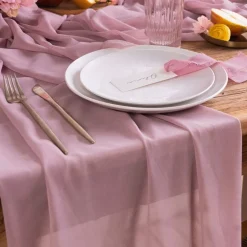 Bordløper Chiffon Lyse lilla