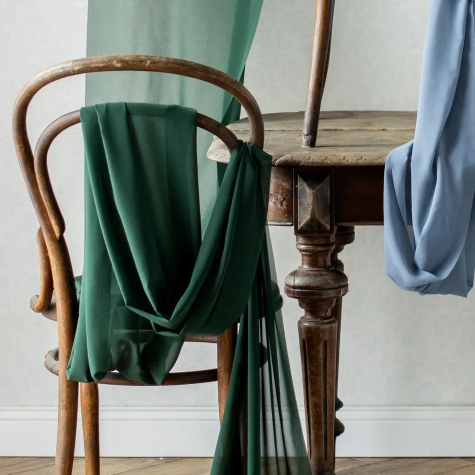 Bordløper Chiffon Mørkegrønn
