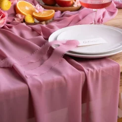 Bordløper Chiffon Rosa