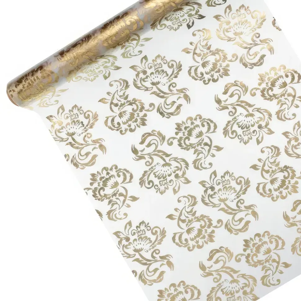 Bordløper Organza-stoff Hvit/Gull/Sølv