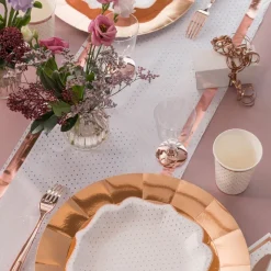 Bordløper Prikkete Hvit/Roségull