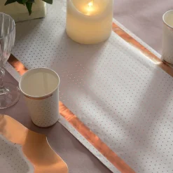 Bordløper Prikkete Hvit/Roségull