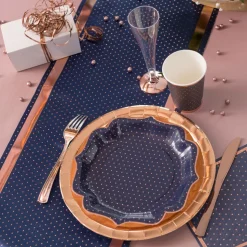 Bordløper Prikkete Navy/Roségull