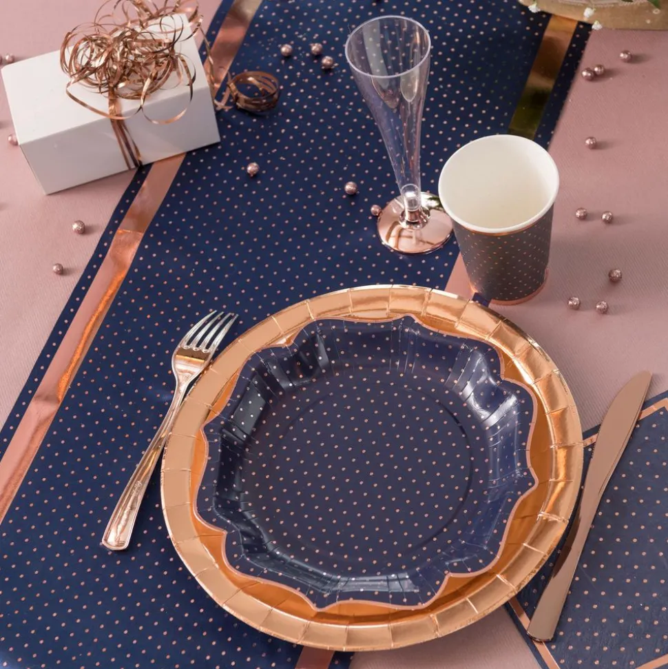 Bordløper Prikkete Navy/Roségull