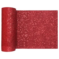Bordløper Tykk Rød Glitter