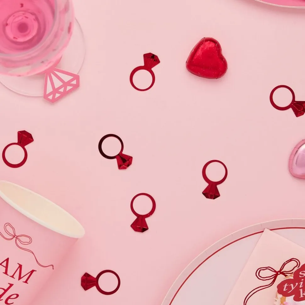 Bordskonfetti Ringer Rosa