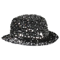 Bowlerhatt Paljetthatt Svart/Sølv Deluxe