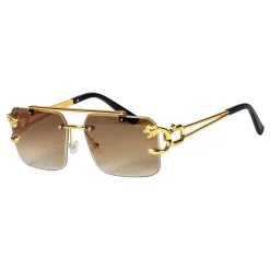 Briller Gull Leopard
