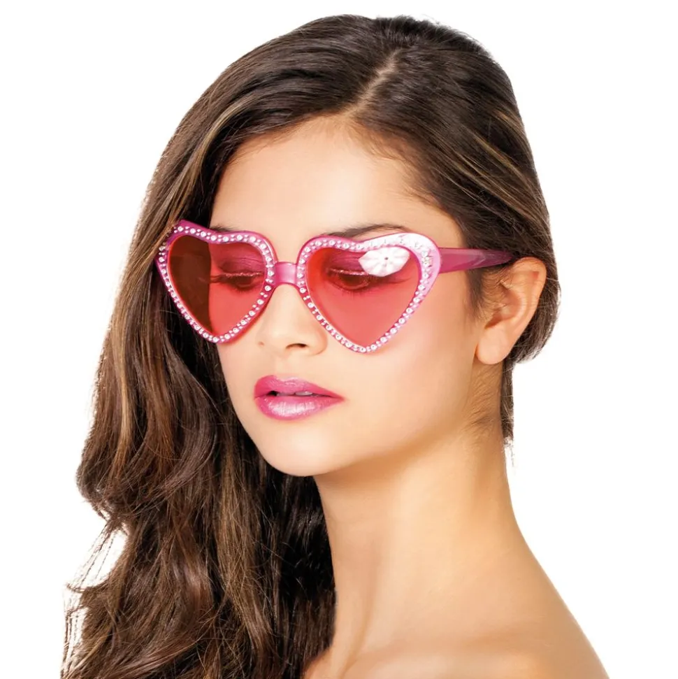 Briller Rosa Hjerter med Strass