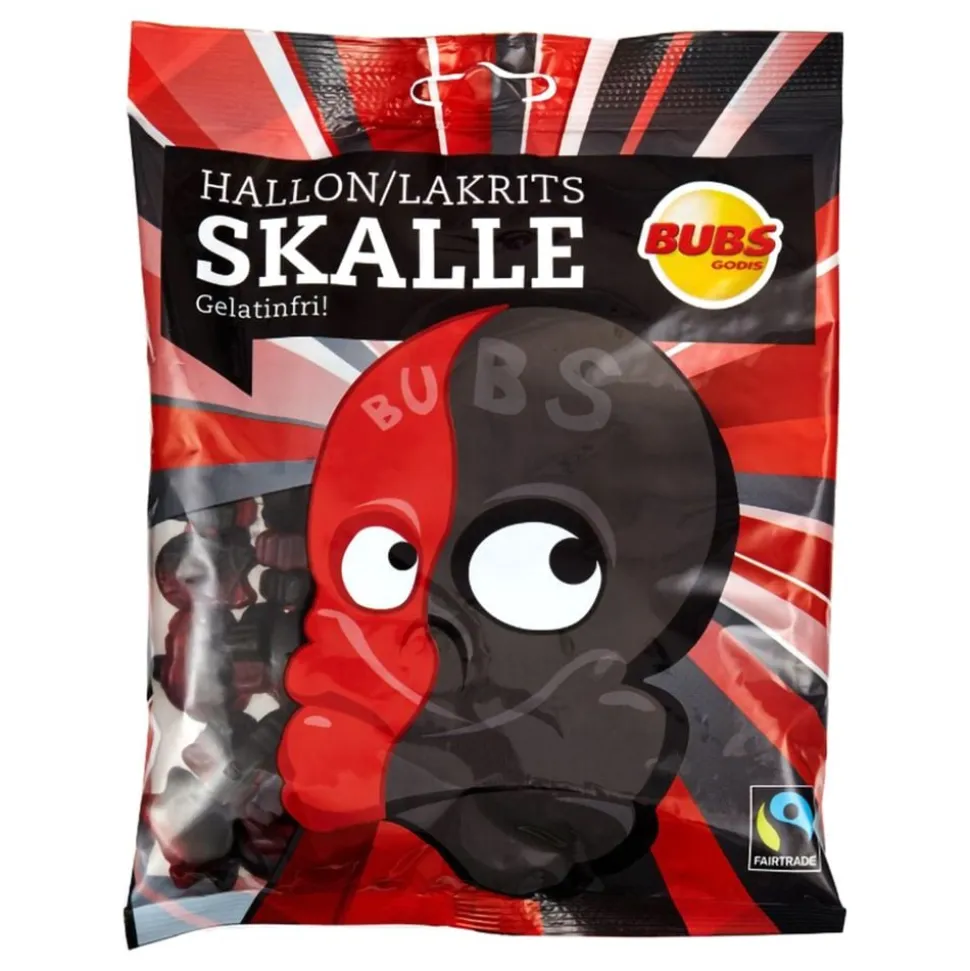 BUBS Raspberry Salty Licorice Skalle Storpakning