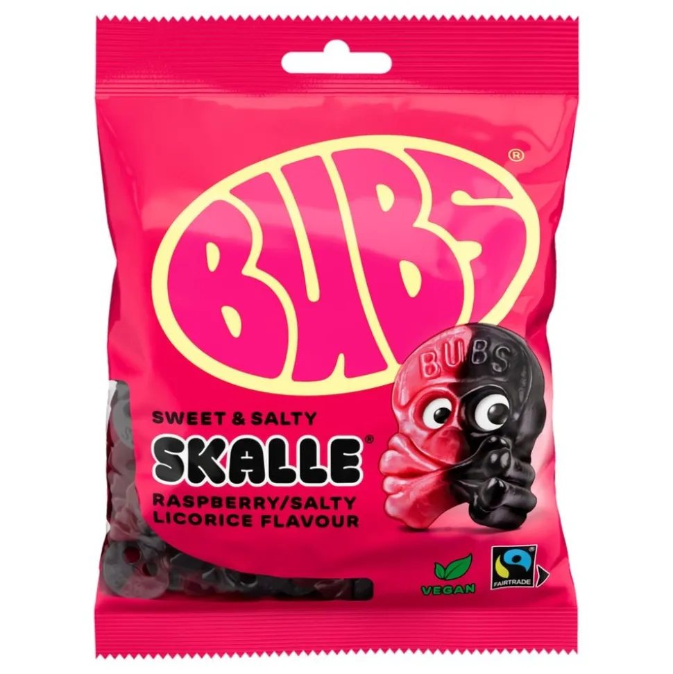 BUBS Raspberry Salty Licorice Skalle Storpakning