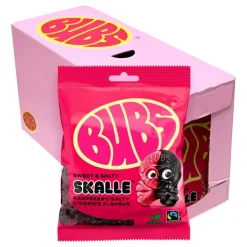 BUBS Raspberry Salty Licorice Skalle Storpakning