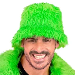 Bucket Hat Fluffy Neongrønn