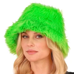 Bucket Hat Fluffy Neongrønn